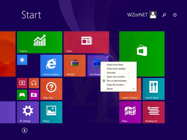 Tile Windows 8.1 Update 1 Dilengkapi Konteks Menu Ala Desktop