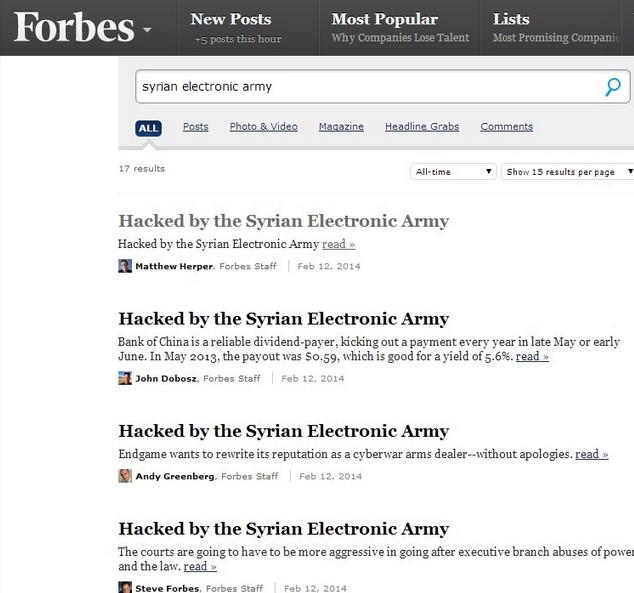 Forbes.com Dihack Syrian Electronic Army