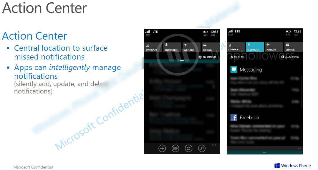 Muncul Screenshot dari Notification Center Windows Phone 8.1