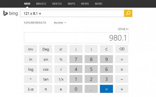 Akhirnya Bing Dilengkapi Dengan Tools Kalkulator