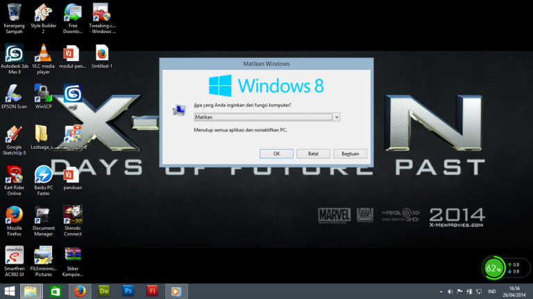 Tampilan Shutdown Windows 8