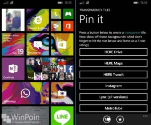 Dapatkan TIle Transparan dari Facebook, Instagram, Foursquare dan Trwitter di Windows Phone 8.1