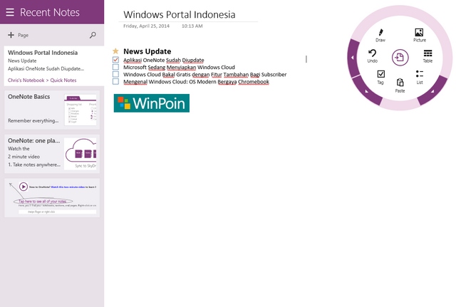 OneNote untuk Windows 8.1 Baru Saja Diupdate dan Kini Lebih Hemat Memory