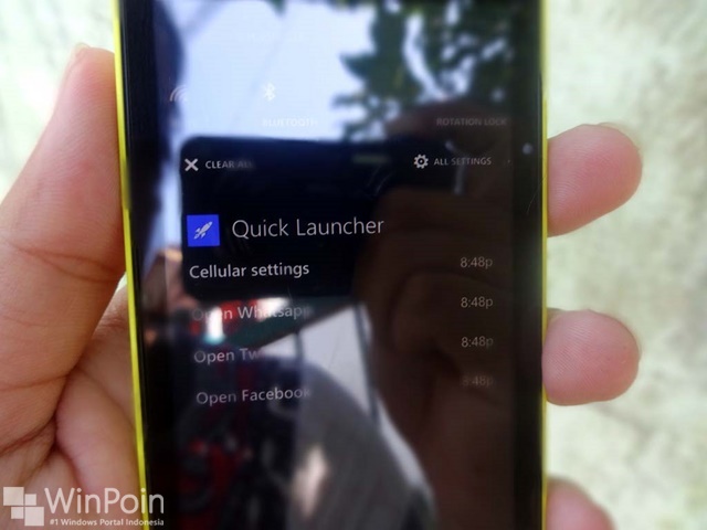 Quick Launcher: Tambahkan Banyak Menu Settings di Notification Center