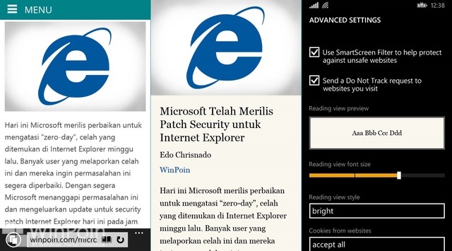 Apa Fitur Baru Internet Explorer 11 di Windows Phone 8.1?