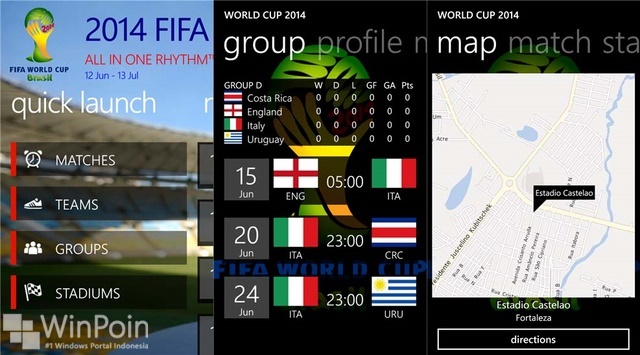 Koleksi Aplikasi Piala Dunia 2014 untuk Windows Phone