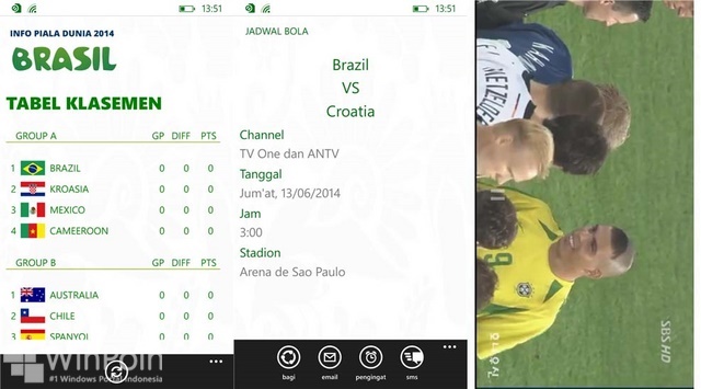 Koleksi Aplikasi Piala Dunia 2014 untuk Windows Phone