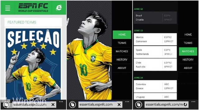 Koleksi Aplikasi Piala Dunia 2014 untuk Windows Phone