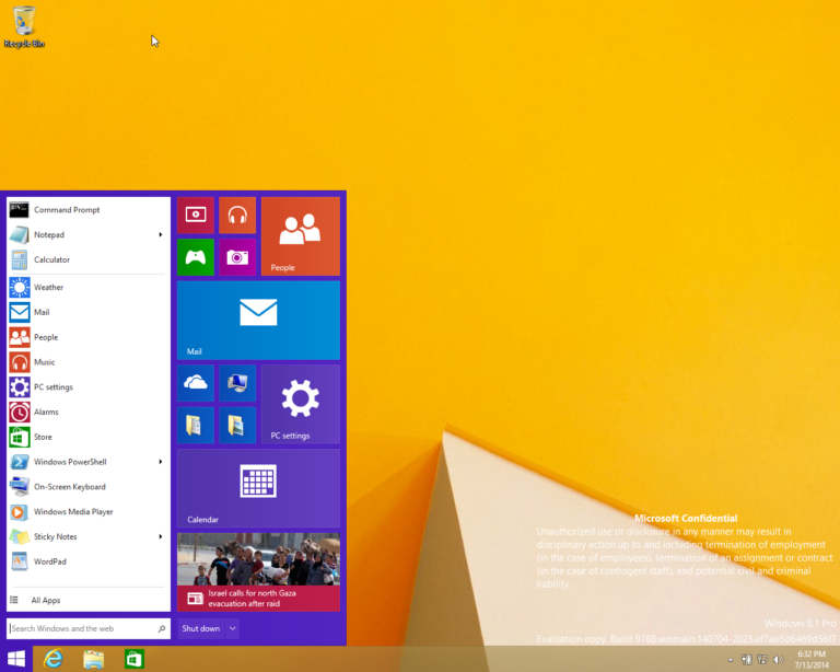 Inilah Start Menu dan Apps yang Berjalan di Desktop Windows 9 (Leaked!)