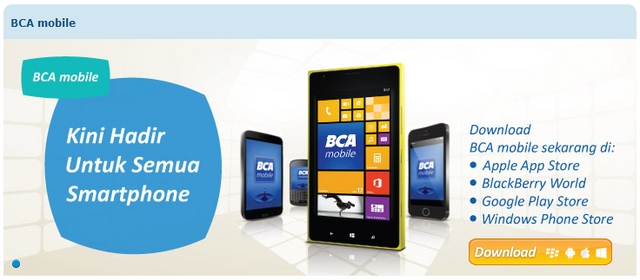 Windows Phone Menjadi Smartphone Utama yang Dipajang di Situs BCA Mobile