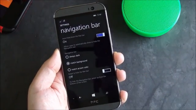 Inilah Cara Kerja Nav Bar Windows Phone 8.1 di HTC One