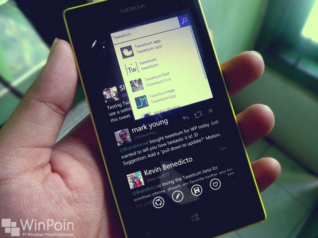 Tweetium Beta Windows Phone 8.1 Telah Mendukung Cortana