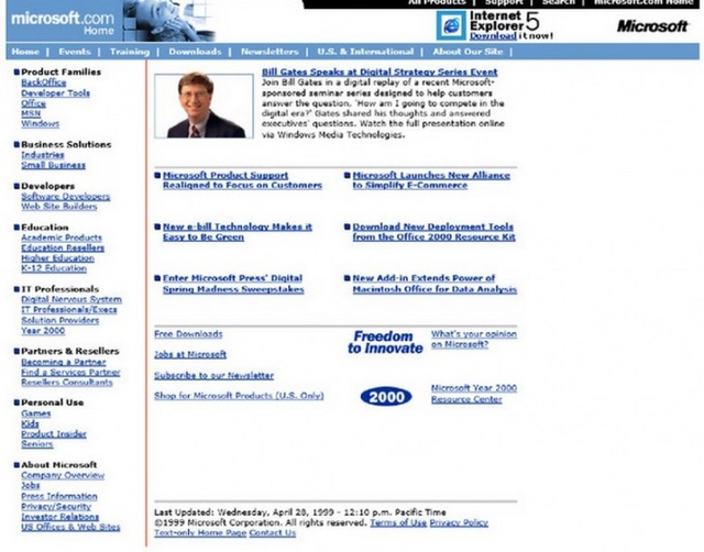 Inilah Evolusi Website Microsoft dari Masa ke Masa