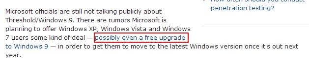 Inilah Kenapa Windows 9 Tidak Akan Gratis untuk Pengguna XP dan Vista