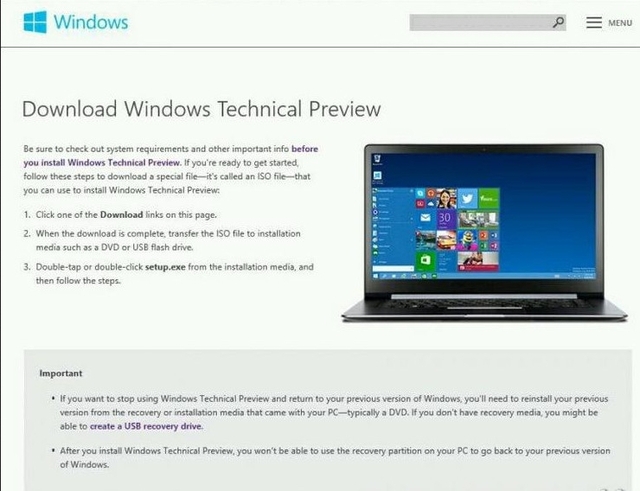 5 Fakta Seputar Windows 9 Preview yang Kita Ketahui Dari Halaman Downloadnya