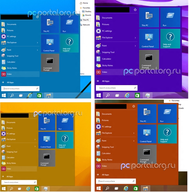 Start Menu Windows 9 Bisa Berubah Warna Sesuai dengan Background Wallpaper