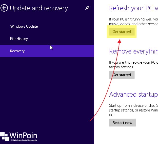 Cara Memperbaiki Windows 8 / 8.1 Tanpa Install Ulang