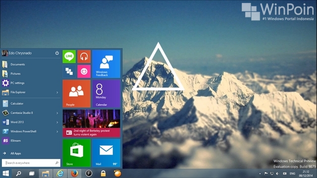 Buld Lama dari Windows 10, 9834, Telah Bocor