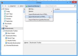 Cara Export Bookmark Firefox