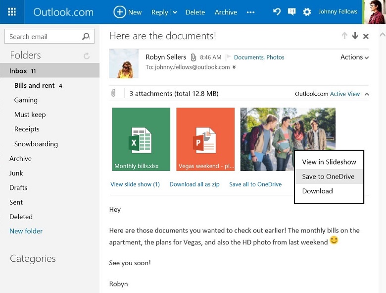 Sekarang Kamu Bisa Menyimpan Email Attachment dari Outlook ke OneDrive