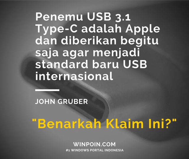 USB 3.1 Type-C Adalah Penemuan Apple?