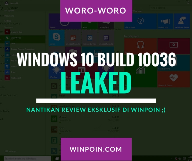 File ISO Windows 10 Build 10036 Leaked