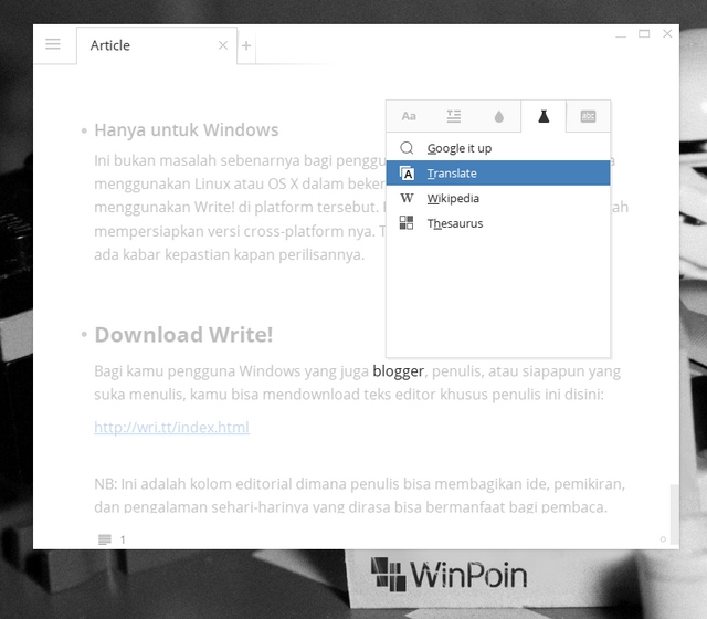 Write!: Teks Editor Windows Terbaik untuk Blogger dan Penulis