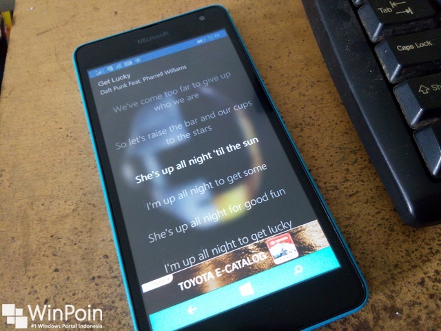 Aplikasi Musik dan Lirik di Windows Phone