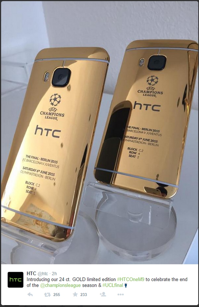 Marketing Blunder: HTC Pamer One M9 Berlapis Emas 24 Karat, Tetapi Difoto dengan iPhone 6