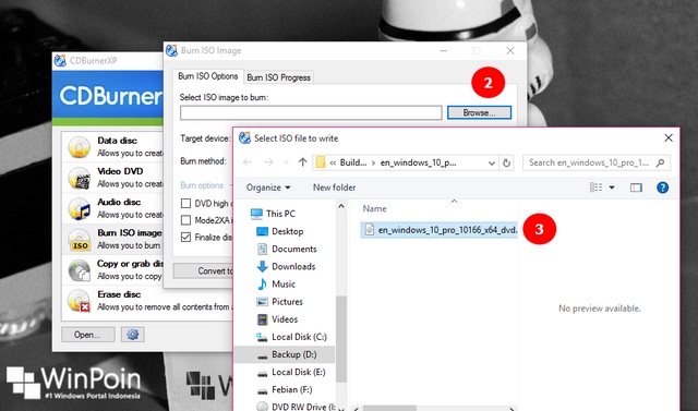 Cara Burning dan Membuat DVD Windows 10 Bootable dari File ISO