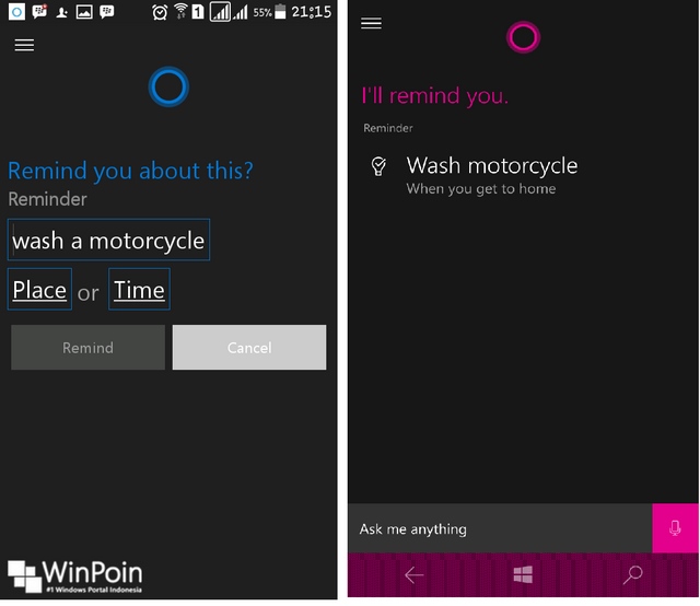 Cortana Android vs Cortana Windows 10 Mobile -- Siapa Pemenangnya?