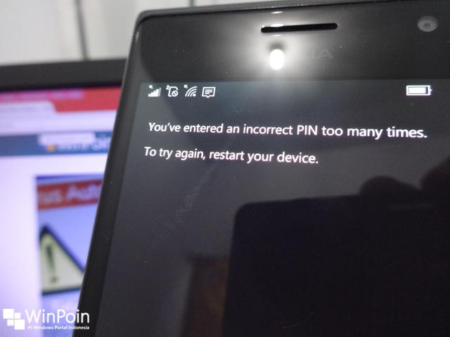 Smartphone Kamu Tidak Akan Disable Jika Salah Memasukkan PIN Berkali-kali di Windows 10 Mobile