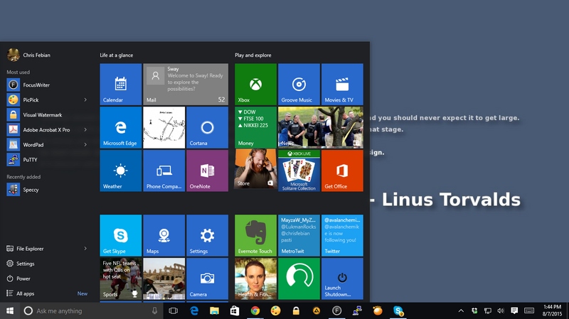 Wow..Start Menu Windows 10 Memperoleh Gelar Desain Digital Terbaik 2015!