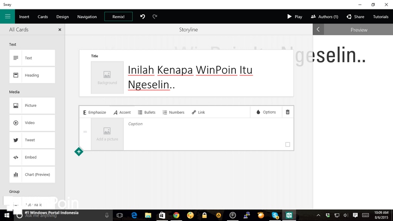 Microsoft Sway di Windows 10 Sudah Bisa Kamu Gunakan, Ayuk Dicoba! -- (Serius, Keren Banget!)