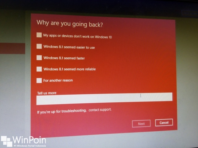 Cara Downgrade Windows 10 ke Windows 8.1
