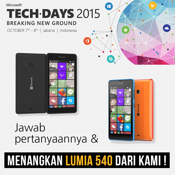 Ikuti Kuis Event TechDays Ini dan Dapatkan Lumia 540