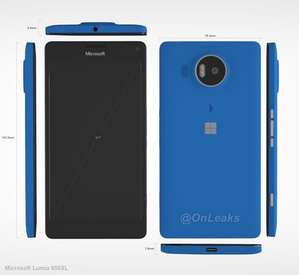 Ada Rendering Baru dari Lumia 950 XL, Terlihat Lebih Jelas 360 Dejarat