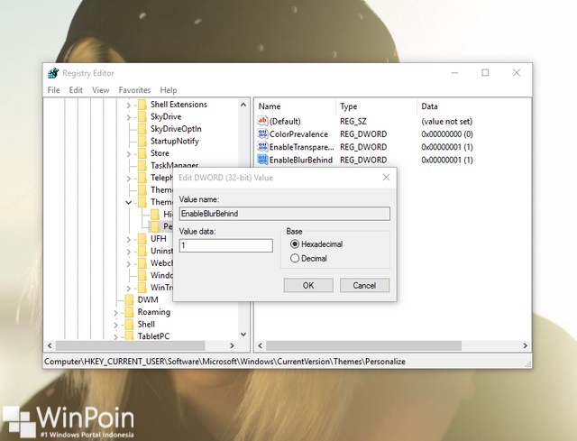 Cara Mengaktifkan Efek Blur Background di Start Menu Windows 10