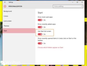 Cara Menampilkan Start Menu Secara Full Screen di Windows 10
