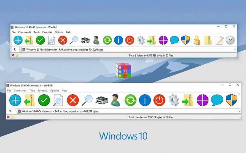 Download Kumpulan Tema WinRAR Bergaya Modern Ala Windows 10