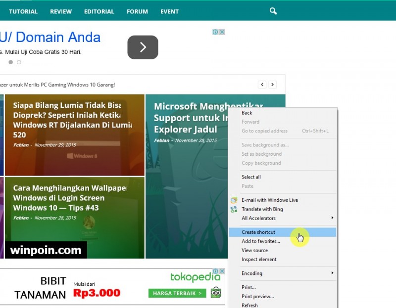 Cara Pin Website Favorit Kamu ke Start Menu Windows 10