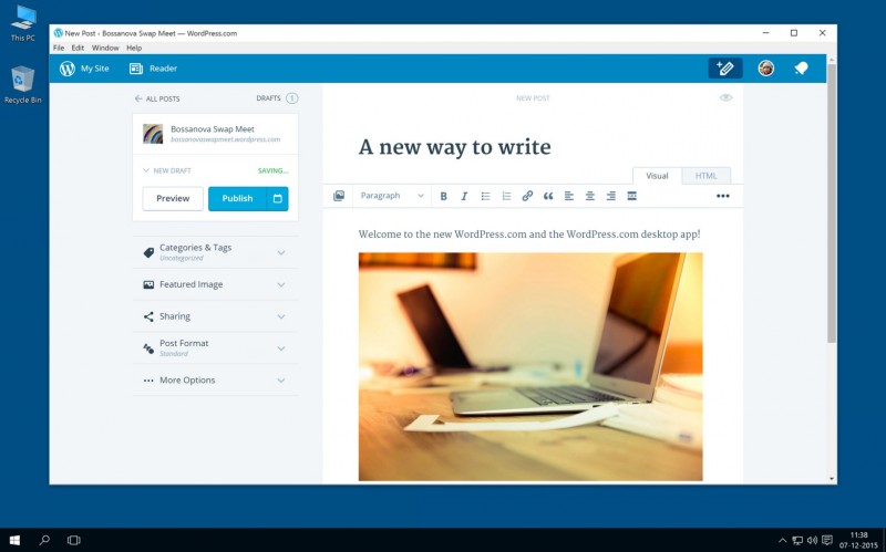 Hello Blogger, WordPress Merilis Aplikasi Desktop untuk Windows!