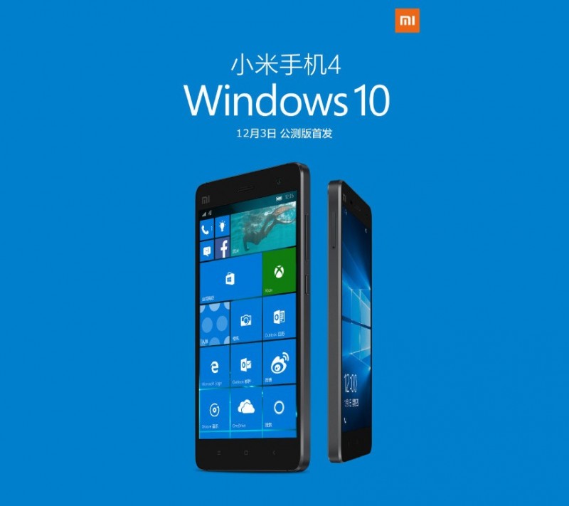 Wow..ROM Windows 10 Mobile untuk Xiaomi Mi4 LTE Dirilis 3 Desember Besok!