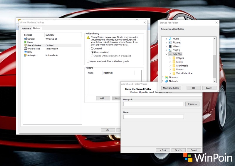 Cara Share Folder di VMware Virtual Machine