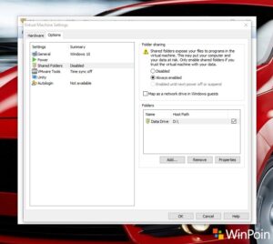 Cara Share Folder di VMware Virtual Machine