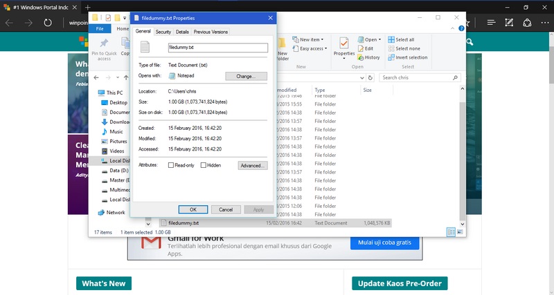 Cara Mengetes Kecepatan Hardisk dengan File Bohongan di Windows