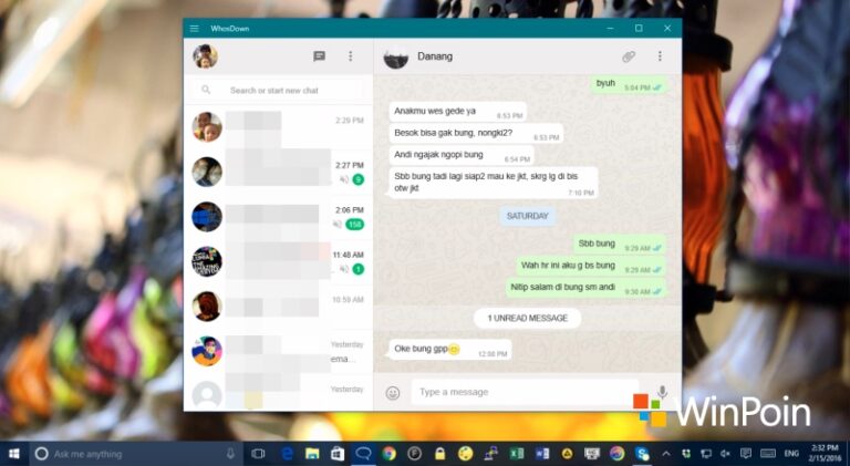 WhatsApp-an di Windows 10 PC dengan WhosDown (Review)