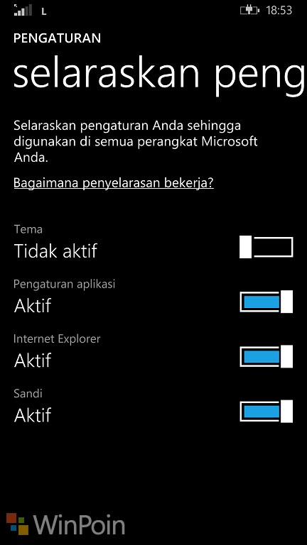 Menyelaraskan Pengaturan di Semua Perangkat Windows