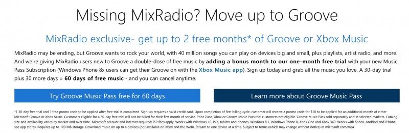 Microsoft Mencoba Menghibur Pengguna MixRadio dengan Memberikan 2 Bulan Groove Music Gratis