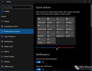 Menambahkan atau Mengurangi Pengaturan Quick Actions (1)